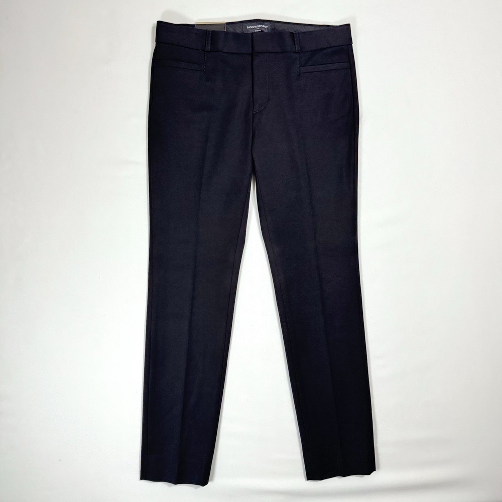NWT Banana Republic Sloan Slim Ankle Pants Size 4 Black Office Career Trousers‎
